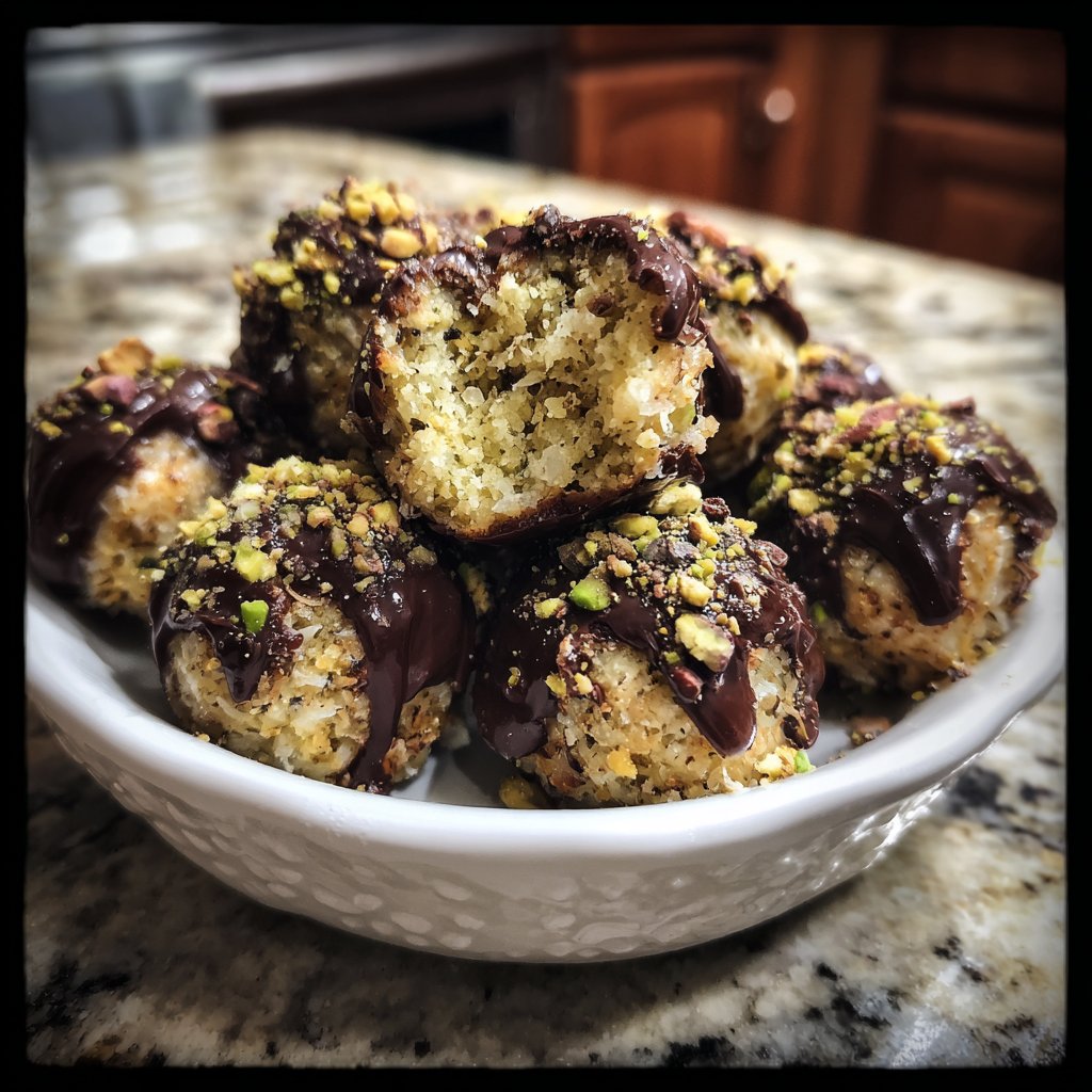 Chocolate Pistachio Coconut Bites