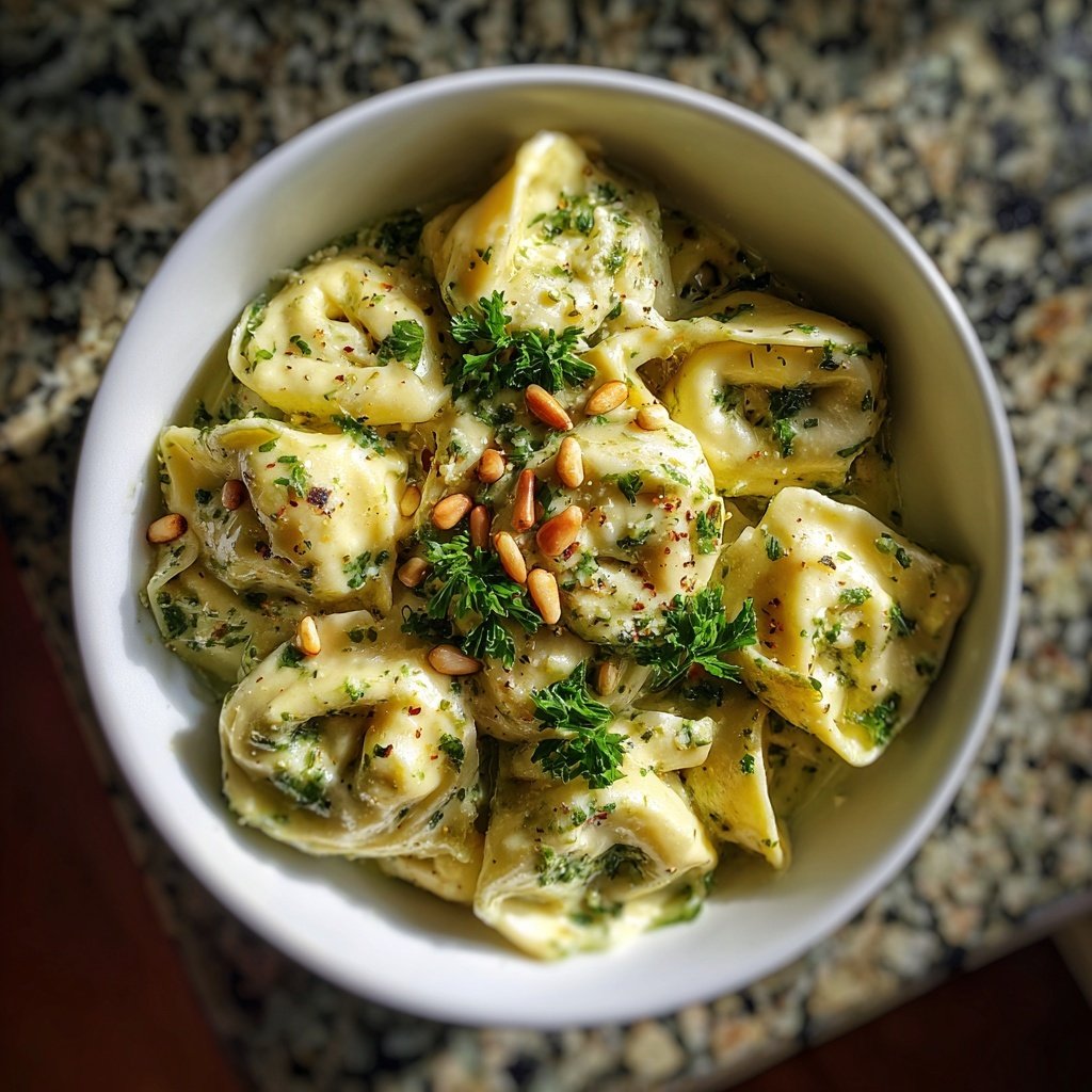 Creamy Pesto Tortellini