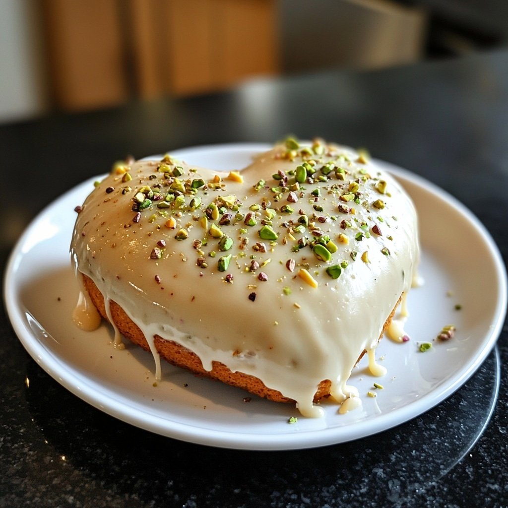 Mini Heart Cake with Pistachio