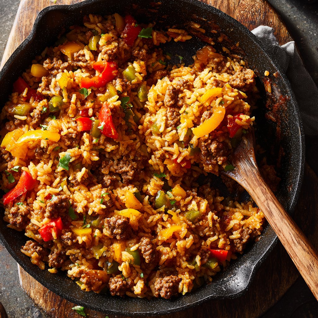 Quick Ground Beef And Rice Skillet