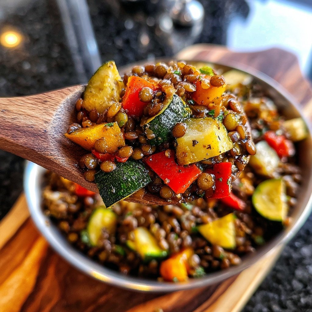 Roasted Veggie Lentil Skillet