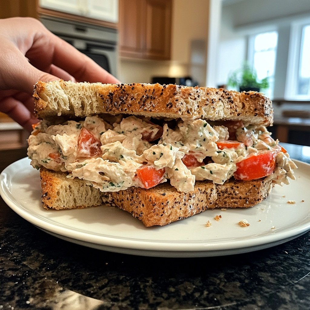 Tomatenbroodjes met Kipsalade