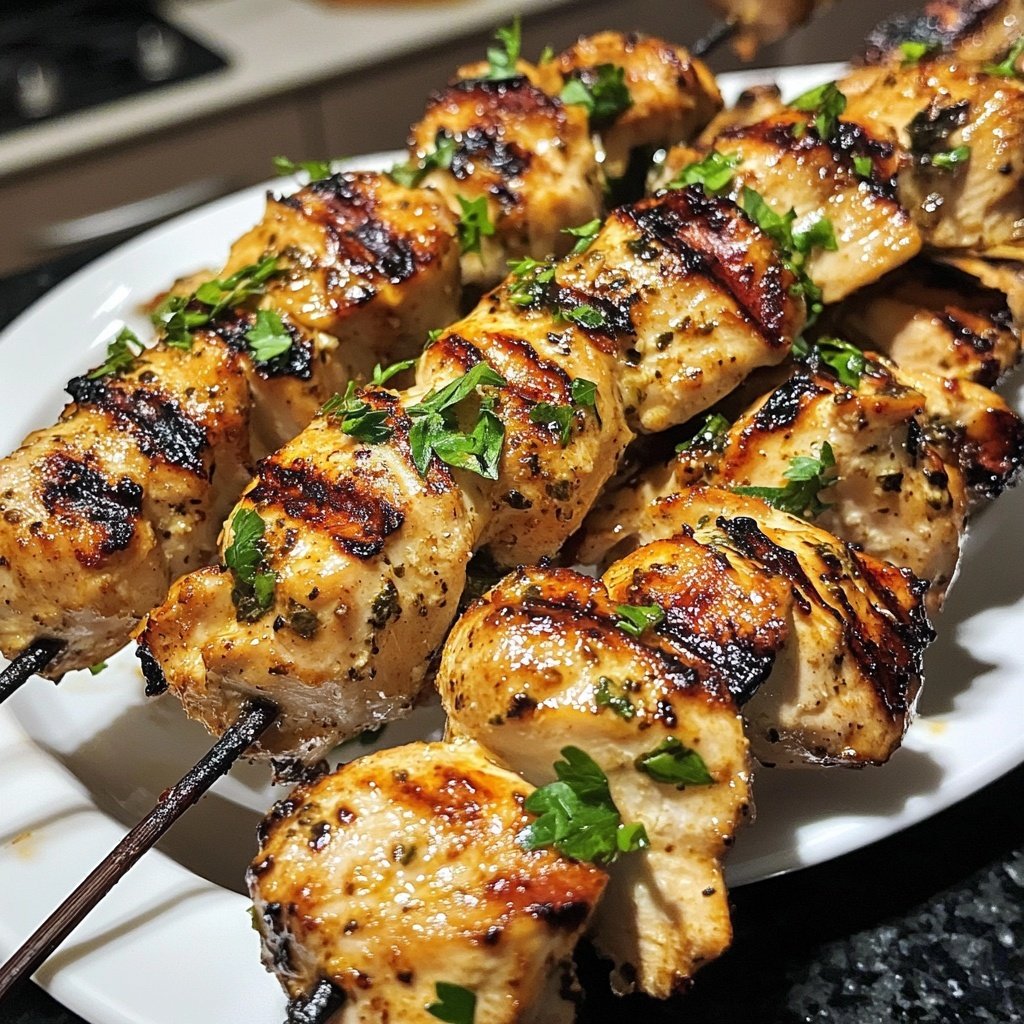 Greek Chicken Souvlaki with Tzatziki Sauce