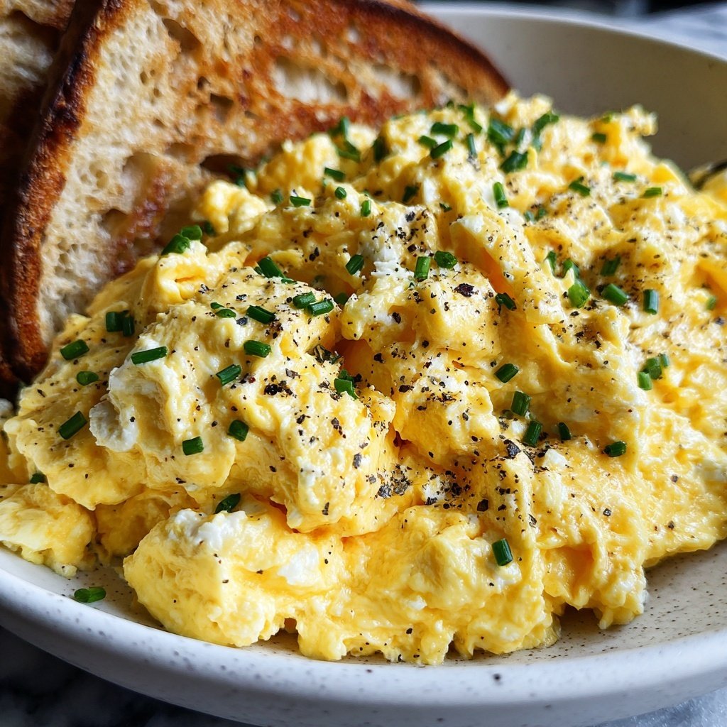 High Protein Scrambled Eggs With Cottage Cheese