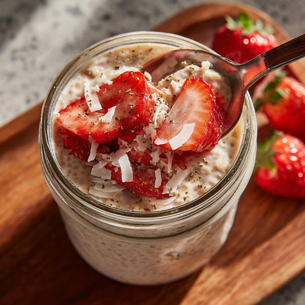 Strawberry Coconut Chia Pudding