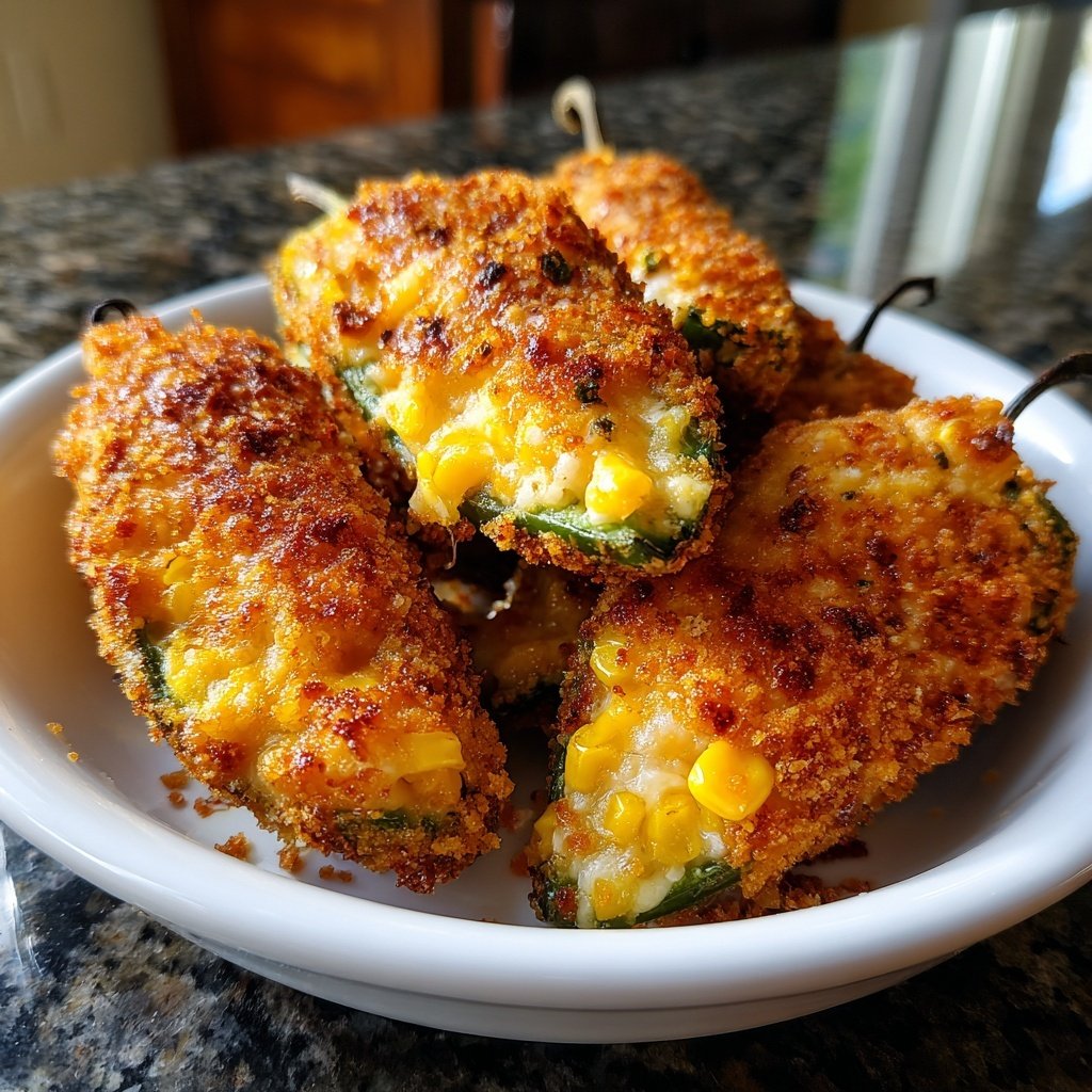 Jalapeno Poppers Stuffed with Corn