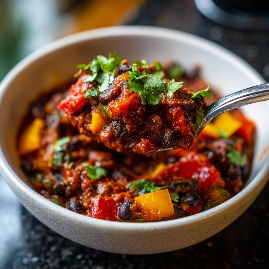 Healthy Crockpot Black Bean Chili