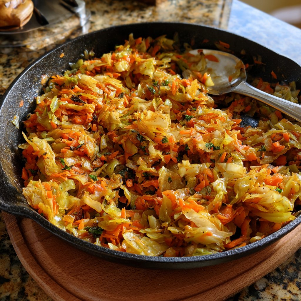 Jamaican Cabbage and Carrot Skillet