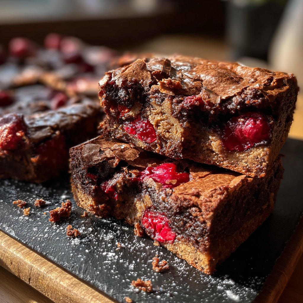 Cottage Cheese Brownies with Cherry Pieces