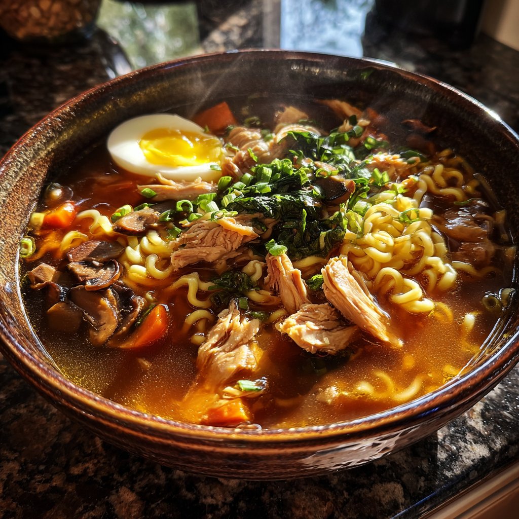 Set-It-and-Forget-It Slow Cooker Chicken Ramen-Inspired Soup