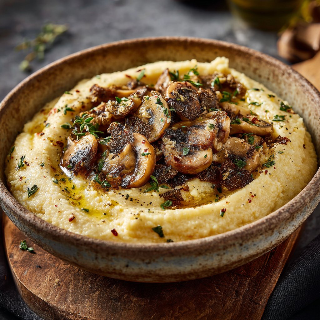 Creamy Polenta with Truffle Mushrooms