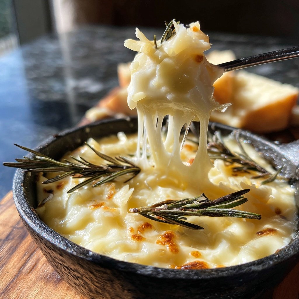 Fondue with White Cheddar and Rosemary