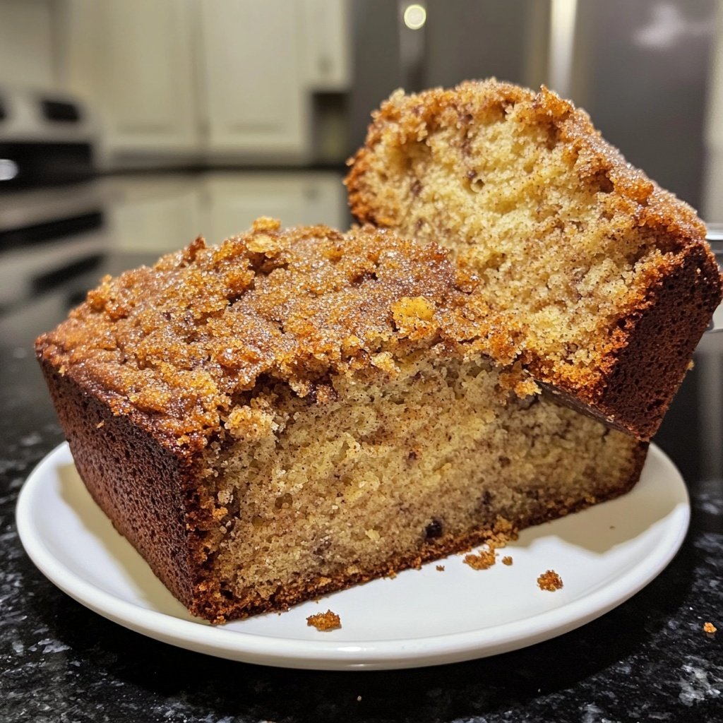 Banana Bread with Cinnamon Sugar Topping Recipe